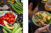 woman with chopsticks